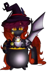 Size: 1440x2130 | Tagged: artist:xcinnamon-twistx, art trade, brewing, cauldron, derpibooru import, hat, oc, oc:mandrake potion, potion, safe, simple background, solo, transparent background, unofficial characters only, witch, witch hat