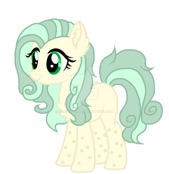 Size: 1024x1057 | Tagged: safe, artist:seaswirls, derpibooru import, oc, earth pony, pony, chest fluff, deviantart watermark, ear fluff, female, freckles, mare, obtrusive watermark, simple background, solo, transparent background, watermark