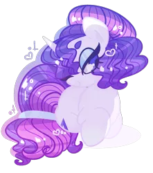 Size: 1080x1221 | Tagged: safe, artist:euphoriapony, derpibooru import, rarity, pony, unicorn, alternate cutie mark, alternate hairstyle, alternative cutie mark placement, beanbrows, cute, eyebrows, female, hair bun, heart, mare, one eye closed, prone, raribetes, simple background, solo, transparent background, wink