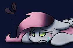 Size: 1312x869 | Tagged: safe, artist:sugar morning, derpibooru import, oc, oc:sugar morning, unofficial characters only, pegasus, pony, broken hearts, crying, female, floppy ears, heartbreak, mare, sad, solo, vent art