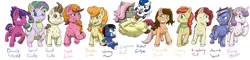 Size: 5000x1200 | Tagged: safe, artist:azurllinate, derpibooru import, pound cake, princess flurry heart, pumpkin cake, oc, oc:apple eclair, oc:azure sprint, oc:cherry top, oc:chocolate swirl, oc:dazzle shield, oc:elegrace flux, oc:prince dazzle shield, oc:prince waxing moon, oc:princess radiant eclipse, oc:radiant eclipse, oc:raspberry tart, oc:spiral twinkle, oc:waxing moon, alicorn, dracony, dragon, earth pony, hybrid, pegasus, pony, unicorn, alicorn oc, clothes, fanfoals, female, filly, floating, futurehooves, horn, interspecies offspring, mixed breed, next gen:futurehooves, next generation, offspring, parent:big macintosh, parent:buffalo bull (pony), parent:cheese sandwich, parent:cherry jubilee, parent:discord, parent:flash sentry, parent:fluttershy, parent:pinkie pie, parent:pipsqueak, parent:princess luna, parent:rainbow dash, parent:rarity, parent:soarin', parent:spike, parent:sugar belle, parent:twilight sparkle, parents:cheesepie, parents:cherrybull, parents:discoshy, parents:flashlight, parents:lunapip, parents:soarindash, parents:sparity, parents:sugarmac, scarf, siblings, smiling, twins, wings, young love