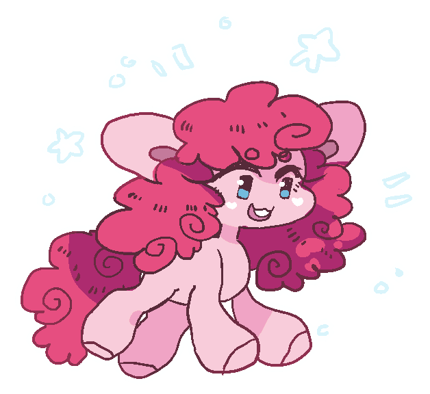 Size: 628x576 | Tagged: safe, artist:kakyoim, derpibooru import, pinkie pie, pony, beanbrows, cute, diapinkes, eyebrows, eyebrows visible through hair, female, mare, open mouth, simple background, solo, stars, transparent background