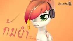 Size: 1920x1080 | Tagged: safe, artist:spinostud, derpibooru import, oc, oc:tomyum, pegasus, pony, 3d, female, headset, looking at you, mare, source filmmaker, thai, thailand