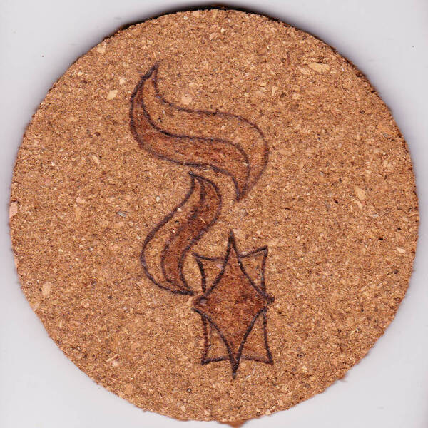 Size: 894x894 | Tagged: artist:malte279, coaster, cork, craft, cutie mark, derpibooru import, pyrography, safe, starlight glimmer, traditional art