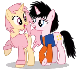 Size: 5272x4769 | Tagged: safe, artist:dragonchaser123, derpibooru import, oc, oc:rose blossom, oc:tasha, unofficial characters only, pony, unicorn, absurd resolution, clothes, female, mare, simple background, transparent background, vector