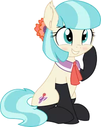 Size: 4562x5704 | Tagged: safe, artist:aureai-sketches, artist:cyanlightning, derpibooru import, coco pommel, earth pony, pony, .svg available, absurd resolution, adorasexy, blushing, chest fluff, clothes, cocobetes, cute, ear fluff, female, grin, mare, sexy, simple background, sitting, smiling, socks, solo, squishy cheeks, stockings, thigh highs, transparent background, vector