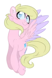 Size: 600x900 | Tagged: safe, artist:sinamuna, derpibooru import, oc, oc:daffodil sky, unofficial characters only, pegasus, pony, au:equuis, base used, blonde hair, blue eyes, blushing, cutie mark, feathered hooves, female, flying, mare, redesign, smiling, updated design, wings