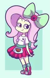 Size: 867x1341 | Tagged: safe, artist:typhwosion, derpibooru import, fluttershy, eqg summertime shorts, equestria girls, pet project, bow, clothes, converse, cute, female, hair bow, shoes, shyabetes, solo