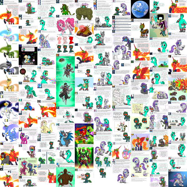 Size: 5000x5000 | Tagged: safe, artist:drjavi, derpibooru import, oc, oc:byte, oc:coppercog, oc:princess bermeia, oc:r.a.r.i.t.a., oc:yhsrettulf, alicorn, changeling, pony, robot, robot pony, tumblr:ask coppercog, absurd resolution, alicorn oc, changeling oc, horn, please help me tag this, wings