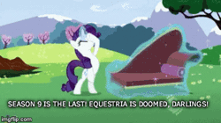 Size: 360x201 | Tagged: animated, bipedal, darling, derpibooru import, drama, edit, edited screencap, end of ponies, faint, fainting couch, funny, g5 drama, gif, in-universe pegasister, lesson zero, marshmelodrama, meme, rarity, rarity being rarity, safe, screencap, season 9, series finale blues, spoiler:s09