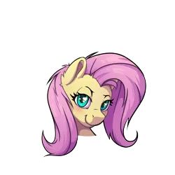 Size: 4533x4533 | Tagged: safe, artist:senaelik, derpibooru import, fluttershy, pegasus, pony, absurd resolution, bust, circle, female, lidded eyes, looking at you, mare, portrait, simple background, smiling, solo, three quarter view, transparent background