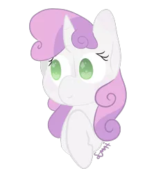 Size: 984x1094 | Tagged: safe, artist:laughter-horse, derpibooru import, sweetie belle, pony, unicorn, bust, cute, diasweetes, no pupils, portrait, signature, simple background, solo, transparent background, wingding eyes