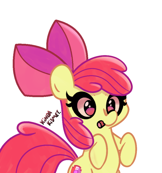 Size: 1300x1393 | Tagged: safe, artist:turtlefarminguy, derpibooru import, apple bloom, earth pony, pony, adorabloom, bow, cute, cutie mark, female, filly, hair bow, open mouth, simple background, solo, the cmc's cutie marks, white background