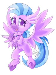 Size: 900x1200 | Tagged: artist:blazemizu, chibi, classical hippogriff, colored pupils, cute, derpibooru import, diastreamies, female, hippogriff, open mouth, safe, silverstream, simple background, solo, transparent background