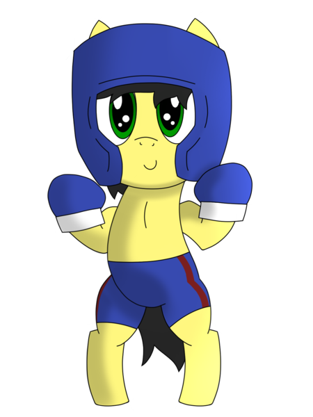 Size: 1200x1600 | Tagged: safe, artist:toyminator900, derpibooru import, oc, oc:uppercute, unofficial characters only, earth pony, pony, bipedal, boxing gloves, boxing shorts, clothes, female, filly, headgear, shorts, simple background, solo, transparent background