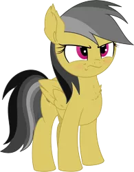 Size: 5072x6514 | Tagged: safe, artist:cyanlightning, derpibooru import, daring do, pegasus, pony, .svg available, absurd resolution, angry, chest fluff, cute, female, frown, mare, missing accessory, simple background, solo, transparent background, vector