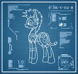 Size: 950x900 | Tagged: safe, artist:change, derpibooru import, oc, oc:rubiont beta, unofficial characters only, pony, robot, robot pony, prototype