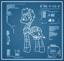 Size: 950x900 | Tagged: safe, artist:change, derpibooru import, oc, oc:rubiont beta, unofficial characters only, pony, robot, robot pony, prototype
