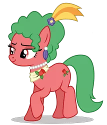 Size: 4844x5671 | Tagged: safe, artist:dragonchaser123, derpibooru import, oc, oc:lillian, unofficial characters only, earth pony, pony, absurd resolution, ear piercing, earring, female, flower, flower in hair, jewelry, mare, necklace, piercing, raised hoof, simple background, transparent background, vector