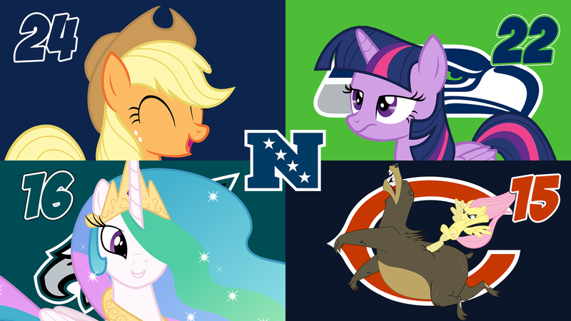 Size: 1920x1080 | Tagged: alicorn, american football, applejack, artist:brainchildeats, artist:illumnious, artist:oblivionfall, chicago bears, dallas cowboys, derpibooru import, fluttershy, harry, nfc, nfc wildcard round, nfl, nfl playoffs, nfl wildcard round, philadelphia eagles, princess celestia, safe, seattle seahawks, sports, twilight sparkle, twilight sparkle (alicorn), vector