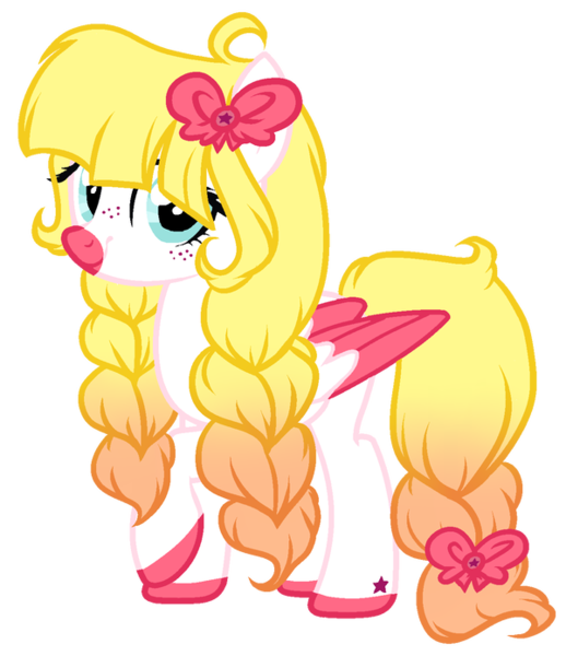 Size: 600x695 | Tagged: safe, artist:sugarplanets, derpibooru import, oc, unofficial characters only, pegasus, pony, braid, braided pigtails, braided tail, female, freckles, mare, pigtails, simple background, solo, transparent background, twin braids, twintails, two toned wings, wings