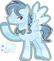 Size: 1256x1436 | Tagged: safe, artist:jxst-alexa, derpibooru import, oc, pegasus, pony, bowtie, male, offspring, parent:fancypants, parent:rainbow dash, simple background, solo, stallion, transparent background