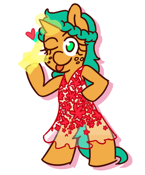 Size: 750x900 | Tagged: safe, artist:threetwotwo32232, derpibooru import, snails, pony, clothes, dress, glitter shell, heart, see-through, see-through dress, simple background, solo, tongue out, white background