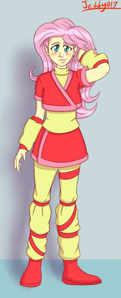 Size: 337x825 | Tagged: safe, artist:jeddy017-vz, derpibooru import, fluttershy, human, equestria girls, aelita schaeffer, clothes, code lyoko, cosplay, costume, cute, female, g1, g4, love, not princess cadence, solo