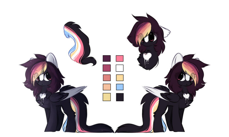 Size: 1600x961 | Tagged: safe, artist:little-sketches, derpibooru import, oc, oc:ayaka, ponified, pegasus, pony, alternate design, chest fluff, female, mare, reference sheet, solo, species swap