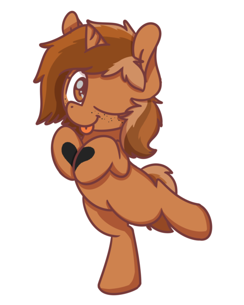 Size: 2048x2560 | Tagged: safe, artist:sugar morning, derpibooru import, oc, oc:sign, unofficial characters only, pony, unicorn, :p, bipedal, blank flank, body writing, chibi, cute, female, freckles, heart, hooves to the chest, looking at you, ocbetes, one eye closed, silly, simple background, solo, standing, standing on one leg, standing up, tongue out, transparent background, weapons-grade cute, white outline, wink