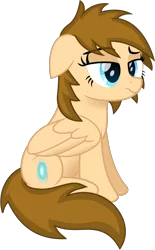 Size: 1070x1725 | Tagged: safe, artist:peahead, derpibooru import, oc, oc:stellar winds, unofficial characters only, pegasus, pony, my little pony: the movie, blue eyes, female, floppy ears, frown, mare, movie accurate, raised eyebrow, raised eyebrows, simple background, sitting, smiling, solo, transparent background, unimpressed, vector