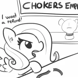 Size: 1650x1650 | Tagged: suggestive, artist:tjpones, derpibooru import, fluttershy, pegasus, pony, angry, broken, choker, chokershy, ear fluff, female, frown, glare, grayscale, holy fuck the choker actually broke, implied blowjob, implied oral, implied sex, lineart, mannequin, mare, monochrome, open mouth, raised hoof, simple background, solo, speech, spread wings, talking, until the choker breaks, white background, wings