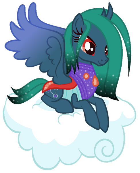 Size: 698x860 | Tagged: alicorn, artist:razorbladetheunicron, changepony, cloud, colored wings, derpibooru import, gradient mane, gradient wings, hybrid, lateverse, lying on a cloud, next generation, oc, oc:princess zenith, offspring, on a cloud, parent:pharynx, parent:princess luna, parents:lunarynx, safe, simple background, solo, sparkly mane, transparent background, unofficial characters only, wings