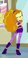 Size: 282x578 | Tagged: safe, derpibooru import, screencap, adagio dazzle, equestria girls, rainbow rocks, boots, clothes, cropped, crossed arms, evil grin, female, grin, high heel boots, jewelry, necklace, pants, shoes, smiling, solo