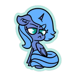 Size: 1500x1500 | Tagged: safe, artist:amethystcutey, derpibooru import, princess luna, alicorn, pony, female, filly, grumpy, looking at you, simple background, solo, transparent background, woona, younger