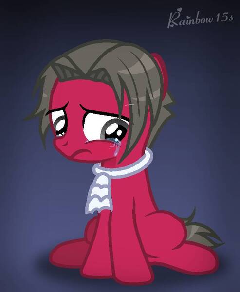 Size: 670x816 | Tagged: safe, artist:rainbow15s, derpibooru import, ponified, pony, ace attorney, colt, crossover, male, miles edgeworth, sad, solo