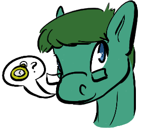 Size: 287x252 | Tagged: safe, artist:tempusfidgets, deleted from derpibooru, derpibooru import, oc, oc:tempus fidgets, earth pony, pony, bust, icon, male, pocket watch, simple background, solo, transparent background