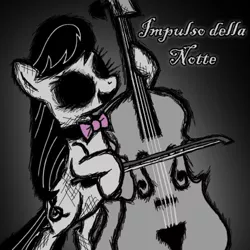 Size: 500x500 | Tagged: safe, derpibooru import, octavia melody, earth pony, pony, album, black sclera, bow (instrument), bowtie, cello, cover art, creepy, creepypasta, female, mare, music, musical instrument, nightmare fuel, pinkamena party, scary face, smiling, solo, song cover, speedcore, zalgo