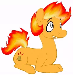 Size: 619x640 | Tagged: safe, artist:tempusfidgets, deleted from derpibooru, derpibooru import, oc, oc:hella drunkplot, earth pony, pony, fire hair, male, simple background, solo, stallion, white background