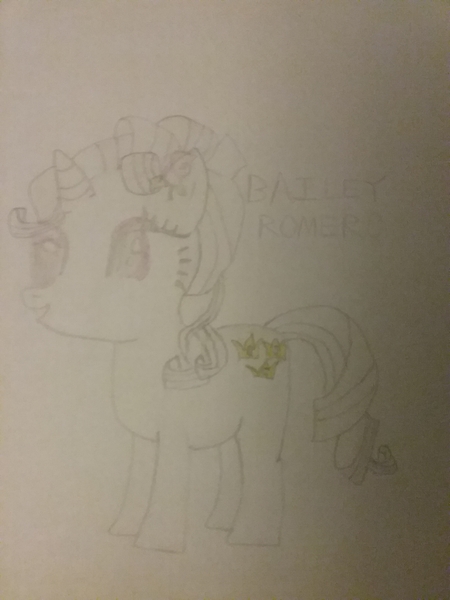 Size: 1944x2592 | Tagged: safe, artist:jerryakira79, artist:jerryakira80, derpibooru import, oc, oc:bailey romero, unofficial characters only, pony, unicorn, eyeshadow, female, flower, flower in hair, makeup, traditional art