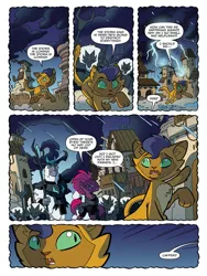 Size: 768x1024 | Tagged: safe, artist:tonyfleecs, derpibooru import, idw, capper dapperpaws, storm king, tempest shadow, cat, pony, unicorn, yeti, my little pony: the movie, nightmare knights, spoiler:comic, spoiler:comicnightmareknights04, capperbetes, cute, female, male, mare, open up your eyes, preview, scar, staff, staff of sacanas, storm guard