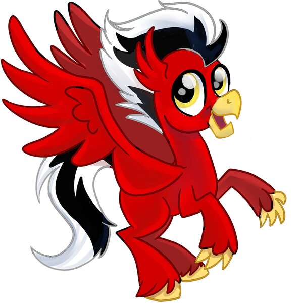 Size: 2048x2048 | Tagged: safe, artist:sophieascruggs, derpibooru import, oc, oc:roaring thunder, unofficial characters only, classical hippogriff, hippogriff, pony, male, rearing, seaquestriafest, simple background, solo, white background