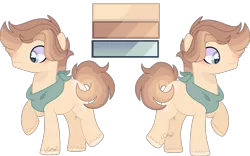 Size: 4186x2614 | Tagged: safe, artist:moon-rose-rosie, derpibooru import, oc, oc:daniel, earth pony, pony, male, offspring, parent:applejack, parent:caramel, parents:carajack, reference sheet, solo, stallion