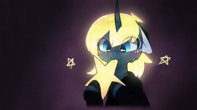 Size: 1920x1080 | Tagged: safe, artist:magnaluna, derpibooru import, edit, princess luna, alicorn, pony, :3, alternate hair color, cute, eating, edible heavenly object, female, floppy ears, hnnng, lunabetes, mare, nom, smiling, solo, tangible heavenly object, wallpaper, wallpaper edit