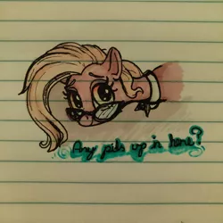 Size: 1080x1080 | Tagged: safe, artist:sharpi, derpibooru import, grace manewitz, pony, grace manewitz is an armpit slut, lined paper, sketch, solo, traditional art