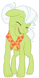 Size: 502x1000 | Tagged: safe, artist:darkodraco, derpibooru import, granny smith, pony, adorasmith, cute, elderly, eyes closed, female, floppy ears, open mouth, simple background, smiling, solo, transparent background