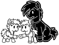 Size: 200x152 | Tagged: safe, artist:crazyperson, derpibooru import, earth pony, pony, fallout equestria, fallout equestria: commonwealth, black and white, bow, clothes, fanfic art, female, filly, generic pony, grayscale, hair bow, lineart, monochrome, picture for breezies, simple background, skirt, transparent background