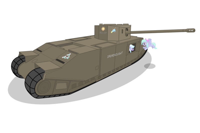 Size: 9000x6000 | Tagged: safe, artist:dolphinfox, artist:vladimirmacholzraum, derpibooru import, cloudchaser, flitter, pony, absurd resolution, cutie mark on vehicle, duo, looking at each other, simple background, tank (vehicle), tog ii, transparent background, vector, world of tanks