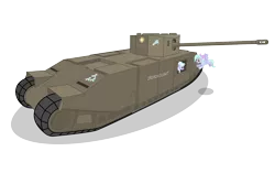Size: 9000x6000 | Tagged: safe, artist:dolphinfox, artist:vladimirmacholzraum, derpibooru import, cloudchaser, flitter, pony, absurd resolution, cutie mark on vehicle, duo, looking at each other, simple background, tank (vehicle), tog ii, transparent background, vector, world of tanks