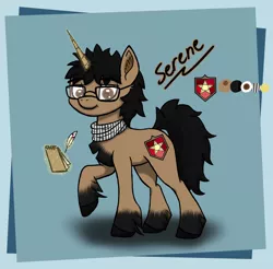 Size: 1600x1572 | Tagged: safe, artist:serenepony, deleted from derpibooru, derpibooru import, oc, oc:serene (serenepony), oc:serene tone, pony, unicorn, glasses, male, stallion